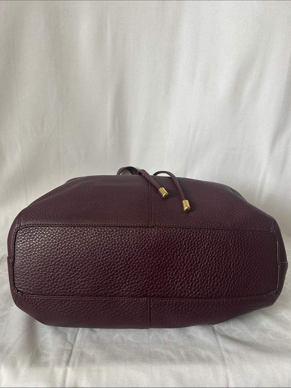 COACH Soft Legacy XI Eggplant Purple Pebbled Leather Drawstring Tote Bag Purse 🌺 - Picture 5 of 11